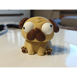 Mogyi - vicces mopsz kutyus figura mozgatható szemekkel, 3D nyomtatott asztali dísz, kutyás ajándék - otthon & életmód - dekoráció - dekoratív figurák és szobrok - Meska.hu