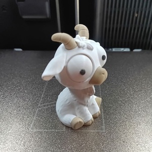 Kata � Kecske figura mozgatható szemekkel és forgatható fejjel, vicces asztali kabala - otthon & életmód - dekoráció - dekoratív figurák és szobrok - Meska.hu