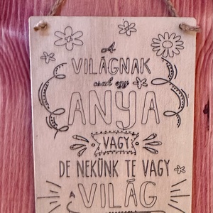 Anyás tábla, Otthon & Életmód, Dekoráció, Kép & Falikép, Fából készült kép, Famegmunkálás, Gravírozás, pirográfia, MESKA