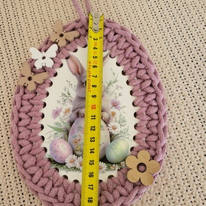 Húsvéti ajtódísz - ünnepi díszek, dekorációk - húsvéti díszek és dekorációk - húsvéti abrosz, terítő - Meska.hu