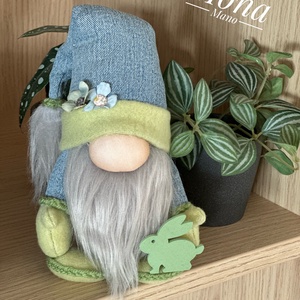 Tavaszi ( farmer-zöld )tappancsos  manó, Otthon & Életmód, Dekoráció, Manók, Baba-és bábkészítés, MESKA