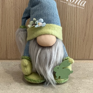 Tavaszi ( farmer-zöld )tappancsos  manó - otthon & életmód - dekoráció - manók - Meska.hu