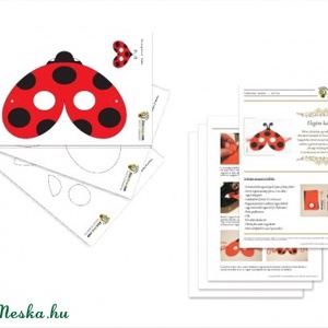 Elegáns katica maszk, farsangi álarc - Valós méretű PDF sablon + csináld magad leírás, DIY, dekorgumi, jelmezhez - ruha & divat - jelmez & álarc - álarc - Meska.hu