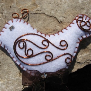 Szerelem rézmadara - kitűző - ékszer - kitűző és bross - Meska.hu