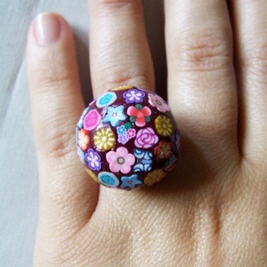 Millefiori gyűrű - Meska.hu