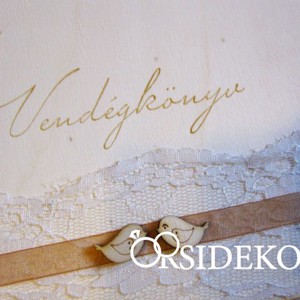 Esküvői vendégkönyv, fa borítású - esküvő - emlék & ajándék - vendégkönyv - Meska.hu