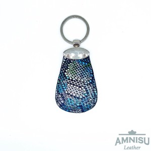Sötétkék kígyómintás csepp alakú swarovski köves bőr kulcstartó H6010OK - táska & tok - kulcstartó & táskadísz - kulcstartó - Meska.hu