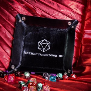 Szerepjatekosok.hu feliratú kockadobó tálca - játék & sport - táblajáték és kártyajáték - társasjátékok - dobókocka - Meska.hu
