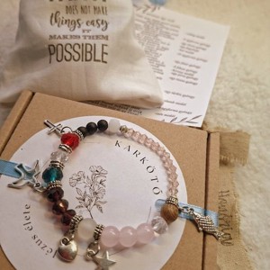 Jézus élete - keresztény történet karkötő-rózsa-094, Ékszer, Karkötő, Bogyós karkötő, , MESKA