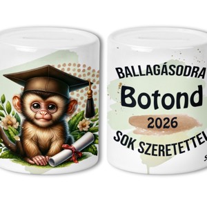Névvel kérhető Maki - 2026 évi Ballagásra mintás persely - Meska.hu