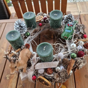 Őziks natúr adventi koszorú  - karácsony - adventi díszek - adventi koszorú - Meska.hu