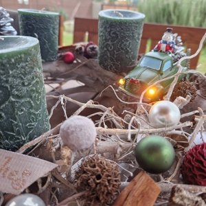 Őziks natúr adventi koszorú  - karácsony - adventi díszek - adventi koszorú - Meska.hu