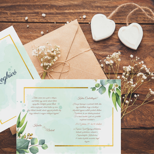 Virágos, greenery esküvői meghívó  - esküvő - meghívó & kártya - meghívó - Meska.hu