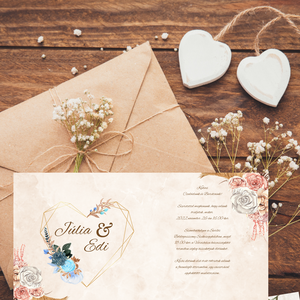 Nyitható esküvői meghívó  flower, Esküvő, Meghívó & Kártya, Meghívó, Fotó, grafika, rajz, illusztráció, MESKA