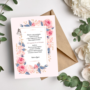 Rosegold esküvői meghívó, többféle grafikával  - esküvő - meghívó & kártya - meghívó - Meska.hu
