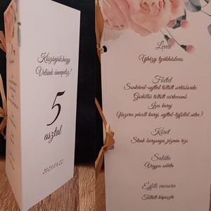 Esküvői asztal szám, menü és itallap  - Meska.hu