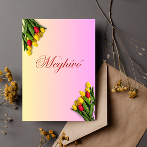 Tulipános esküvői meghívó,többféle grafikával és kivitelben  - esküvő - meghívó & kártya - meghívó - Meska.hu