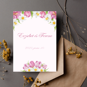 Tulipános esküvői meghívó,többféle grafikával és kivitelben  - esküvő - meghívó & kártya - meghívó - Meska.hu