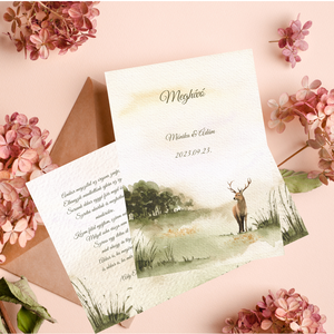 Forest, erdei ,vadász  esküvői meghívó, Esküvő, Meghívó & Kártya, Meghívó, Fotó, grafika, rajz, illusztráció, MESKA