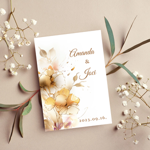 Arany orchidea esküvői meghívó , Esküvő, Meghívó & Kártya, Meghívó, Fotó, grafika, rajz, illusztráció, MESKA