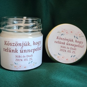 Tégelyes gyertya esküvői köszönőajándék (köszönet ajándék) vagy ,,ültetőkártya /dekorgyertya/ - otthon & életmód - gyertya, illat, aroma - gyertya - Meska.hu