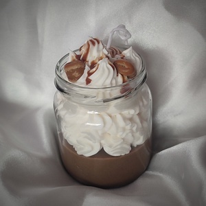 Habos kávé illatú desszert gyertya , illatgyertya, szójaviasz gyertya, dekorgyertya  - otthon & életmód - gyertya, illat, aroma - gyertya - Meska.hu