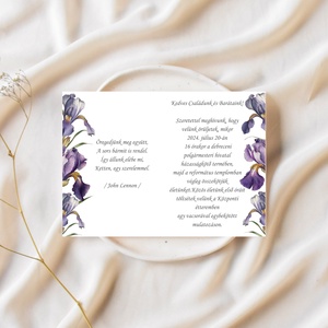 Orchidea, lila esküvői meghívó  - esküvő - meghívó & kártya - meghívó - Meska.hu