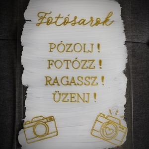 Plexi  dekorációs tábla, fotósarok- sütisarok, bármilyen színben és felirattal  - esküvő - dekoráció - helyszíni dekor - Meska.hu