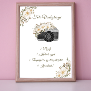 Fotó vendégkönyv, dekorációs tábla polaroid fotókhoz, Esküvő, Dekoráció, Tábla & Jelzés, Mindenmás, MESKA
