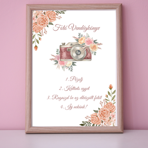 Fotó vendégkönyv, dekorációs tábla polaroid fotókhoz, Esküvő, Dekoráció, Tábla & Jelzés, Mindenmás, MESKA