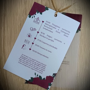 Fényképes rózsás pausz meghívó, saját fényképpel (fotóval) , szatén masnival A6 vagy A5 méretben - esküvő - meghívó & kártya - meghívó - Meska.hu