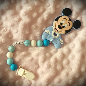 Névre szóló szilikon cumilánc, baba váró ajándék Disney Mickey , Játék & Sport, 3 éves kor alattiaknak, Cumilánc, Ékszerkészítés, MESKA
