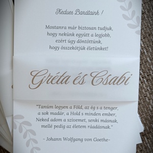 Pausz papírral átkötött fényképes esküvői meghívó  - esküvő - meghívó & kártya - meghívó - Meska.hu