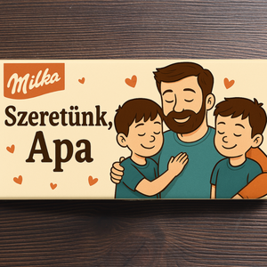 Egyedi csomagolású, személyre szabott Apák napi óriás csokoládé  - élelmiszer - gasztro ajándékcsomag - Meska.hu