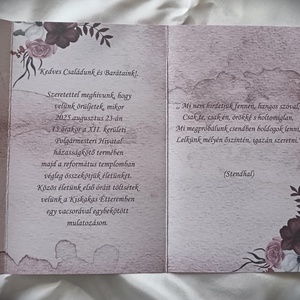 Egyedi burgundi meghívó hajtva, viaszpecséttel (viaszpecsétes meghívó)  - esküvő - meghívó & kártya - meghívó - Meska.hu