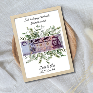 Személyre szabott pénzátadó képkeret greenery  - Meska.hu