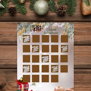 Különleges Kaparós Adventi Naptár, Kalendárium , Karácsony, Adventi díszek, Adventi naptár, Mindenmás, MESKA