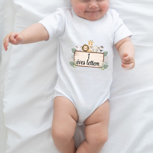 Egyedi tervezésű  1 éves lettem, első szülinapi body ,azonnal készletről - ruha & divat - babaruha & gyerekruha - body - Meska.hu