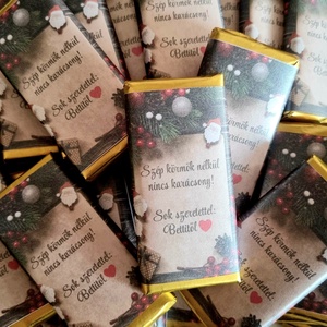Karácsonyi egyedi csomagolású vendégajándék csokoládé, körmös,fodrász,pillás, pedikűrös, masszőr vendégeknek - karácsony - mikulás - mikulás ajándékok - Meska.hu