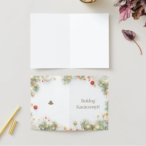 Egyedi kézzel készített karácsonyi képeslap - karácsony - karácsonyi ajándékozás - karácsonyi képeslap, üdvözlőlap, ajándékkísérő - Meska.hu