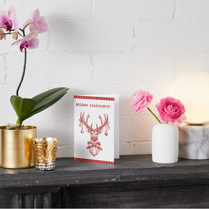 Egyedi kézzel készített karácsonyi képeslap, Karácsony, Karácsonyi ajándékozás, Karácsonyi képeslap, üdvözlőlap, ajándékkísérő, Mindenmás, MESKA