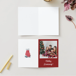 Egyedi kézzel készített karácsonyi képeslap saját fotóval, Karácsony, Karácsonyi ajándékozás, Karácsonyi képeslap, üdvözlőlap, ajándékkísérő, Mindenmás, MESKA