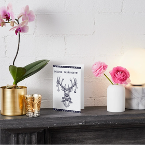 Egyedi kézzel készített karácsonyi képeslap , Karácsony, Karácsonyi ajándékozás, Karácsonyi képeslap, üdvözlőlap, ajándékkísérő, Mindenmás, MESKA