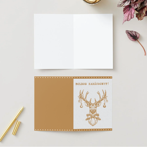 Egyedi kézzel készített karácsonyi képeslap, Karácsony, Karácsonyi ajándékozás, Karácsonyi képeslap, üdvözlőlap, ajándékkísérő, Mindenmás, MESKA