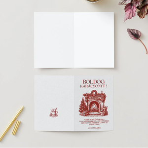 Egyedi kézzel készített karácsonyi képeslap, Karácsony, Karácsonyi ajándékozás, Karácsonyi képeslap, üdvözlőlap, ajándékkísérő, Mindenmás, MESKA