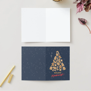 Egyedi kézzel készített karácsonyi képeslap, Karácsony, Karácsonyi ajándékozás, Karácsonyi képeslap, üdvözlőlap, ajándékkísérő, Mindenmás, MESKA