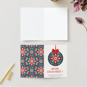 Egyedi kézzel készített karácsonyi képeslap, Karácsony, Karácsonyi ajándékozás, Karácsonyi képeslap, üdvözlőlap, ajándékkísérő, Mindenmás, MESKA