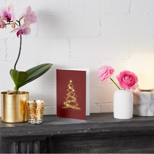 Egyedi kézzel készített karácsonyi képeslap BORDÓ  - karácsony - karácsonyi ajándékozás - karácsonyi képeslap, üdvözlőlap, ajándékkísérő - Meska.hu