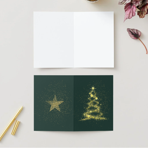 Egyedi kézzel készített karácsonyi képeslap ZÖLD , Karácsony, Karácsonyi ajándékozás, Karácsonyi képeslap, üdvözlőlap, ajándékkísérő, Mindenmás, MESKA