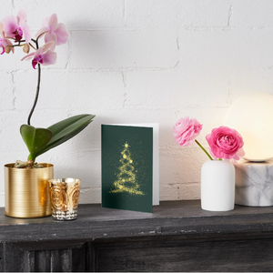 Egyedi kézzel készített karácsonyi képeslap ZÖLD  - karácsony - karácsonyi ajándékozás - karácsonyi képeslap, üdvözlőlap, ajándékkísérő - Meska.hu